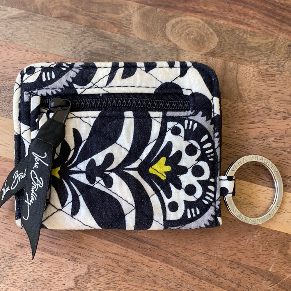 Vera Bradley Fanfare Zip ID Case Wallet Key Ring